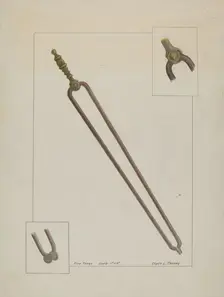 Fire Tongs, c. 1937. Creator: Clyde L. Cheney