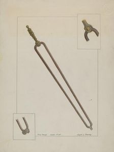 Fire Tongs, c. 1937. Creator: Clyde L. Cheney