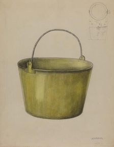 Fire Water Pail, c. 1936. Creator: Herbert Marsh