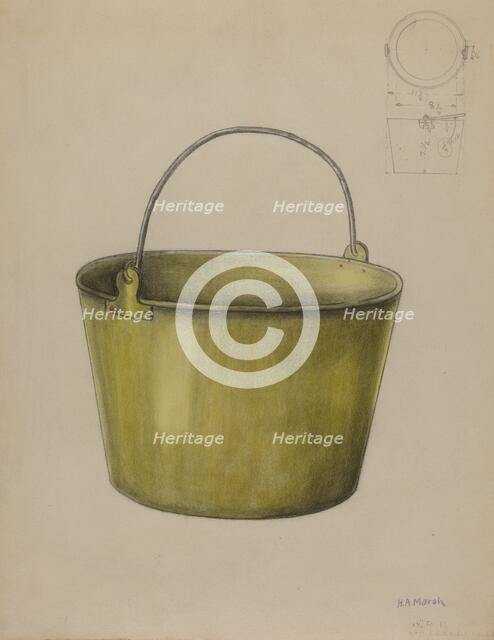Fire Water Pail, c. 1936. Creator: Herbert Marsh.