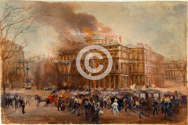 Fire at the Comedie-Francaise, March 8, 1900. Creator: Jean Baptiste Edmond Allouard.