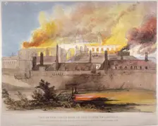 Fire at the Armoury in the Tower of London, 30 October 1841. Artist: Thomas Colman Dibdin