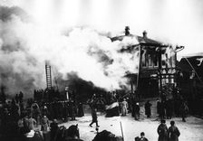 Fire at the Golden Anchor Hotel in Krasnoyarsk, 1908. Creator: LI Vonago
