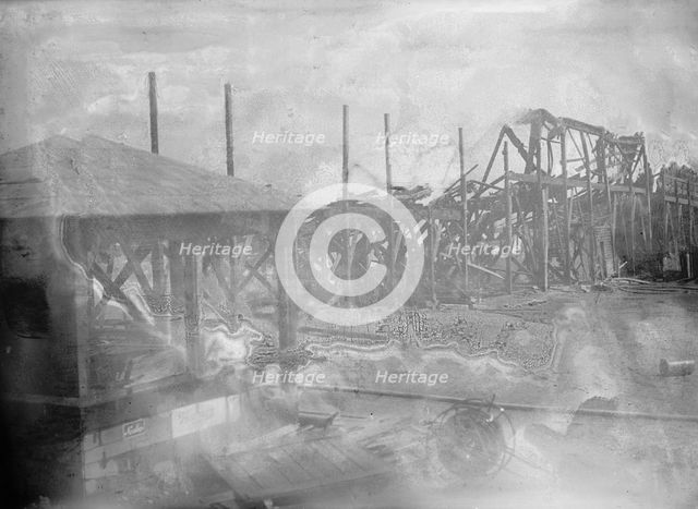 Fire at The Dc Baseball Park (Known As National Park or Boundary Field), Washington, D.C., Mar 1911. Creator: Harris & Ewing.