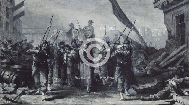 Fire at the Hotel de Ville in 1871, 1871. Creator: Edouard Toudouze.