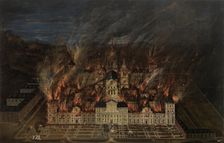 Fire at the Monastery of El Escorial in 1671, 17th century. Creator: Unknown