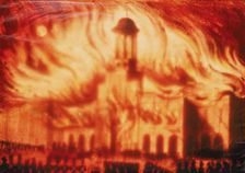 Fire at the Royal Exchange, London, 1838. Artist: Anon