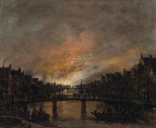 Fire at Amsterdam by Night, 1645-1660. Creator: Aert van der Neer