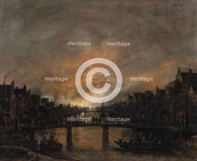 Fire at Amsterdam by Night, 1645-1660. Creator: Aert van der Neer.