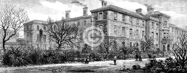 Fire at Forest Gate...School of the Whitechapel and Poplar Unions: view of the building, 1890. Creator: Unknown.