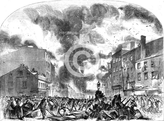 'Fire at Messrs Harper and Brothers' Printing and Publishing Establishment, New York', 1854. Creator: Unknown.
