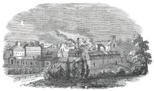 Fire at Parkhurst Prison, Isle of Wight, on Tuesday last, 1850. Creator: Unknown