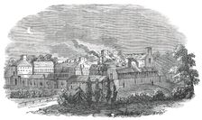 Fire at Parkhurst Prison, Isle of Wight, on Tuesday last, 1850. Creator: Unknown