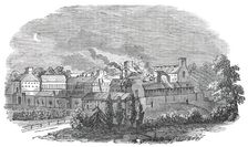 Fire at Parkhurst Prison, Isle of Wight, on Tuesday last, 1850. Creator: Unknown
