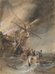 Fire at Sea, 1820-46. Creator: Clarkson Stanfield