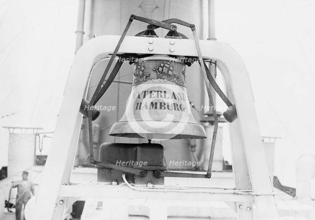 Fire bell on VATERLAND, between c1910 and c1915. Creator: Bain News Service.