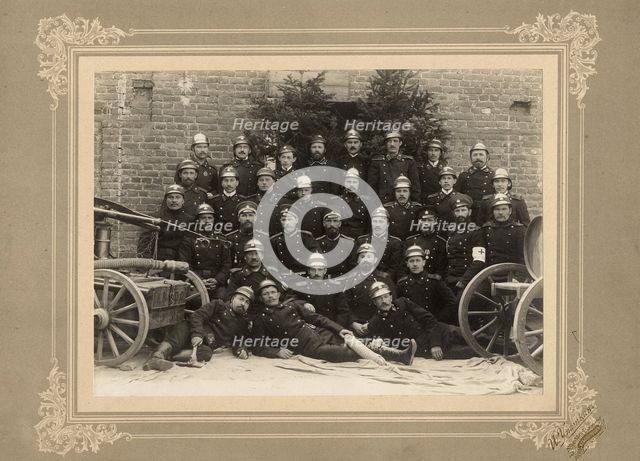 Fire brigade of the Krasnoyarsk Volunteer Fire Society, 1910. Creator: I. Upatkin.