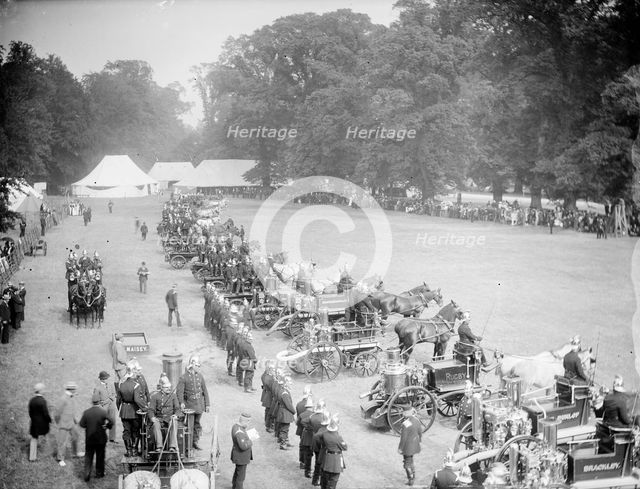 Fire brigade rally at Blenheim Palace, Oxfordshire, c1860-c1922. Artist: Henry Taunt