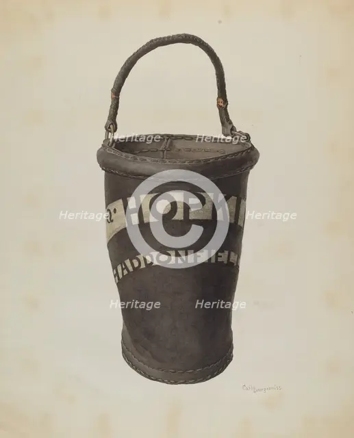 Fire Bucket, c. 1939. Creator: Carl Buergerniss.