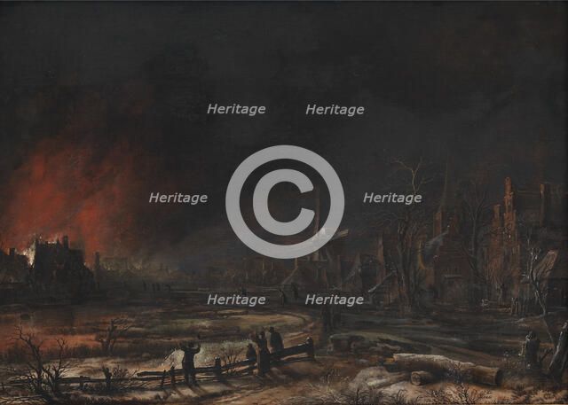 Fire by Night in the Winter, 1618-1677. Creator: Aert van der Neer.