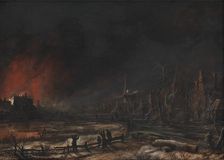 Fire by Night in the Winter, 1618-1677. Creator: Aert van der Neer