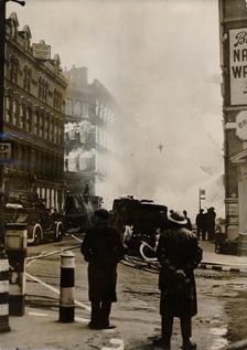 Fire caused by German incendiary bombs, London, World War II, c1940-c1944