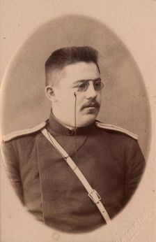 Fire Chief A. F. Domishkevich in the Uniform of the Police Fire Brigade, 1895. Creator: VV Degtiarev