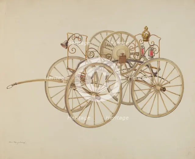 Fire Hose Reel, c. 1938. Creator: Hans Mangelsdorf.
