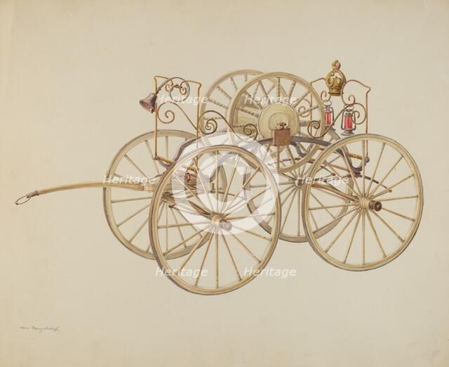 Fire Hose Reel, c. 1938. Creator: Hans Mangelsdorf.