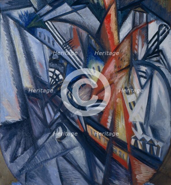 Fire in the City, 1913. Artist: Rozanova, Olga Vladimirovna (1886-1918)