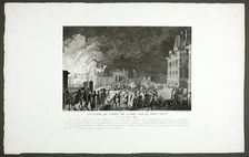 Fire in the Guard House on the Pont Neuf, 1798-1804. Creator: Claude Niquet I