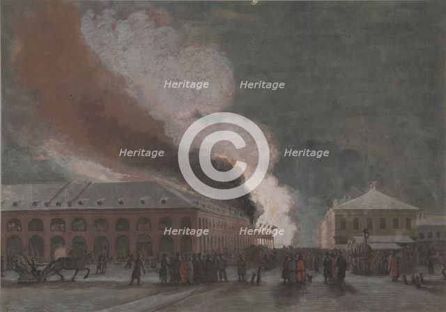 Fire in the salt trade rows. Artist: Timm, Vasily (George Wilhelm) (1820-1895)