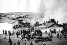 Fire in Krasnoyarsk on Pesochnaya Street, 1910. Creator: LI Vonago