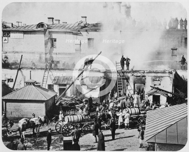 Fire in Moscow, Russia, 1872. Artist: Unknown
