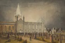 Fire in St Nicholas Kirk, c1874. Creator: Unknown