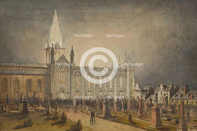 Fire in St Nicholas Kirk, c1874. Creator: Unknown.