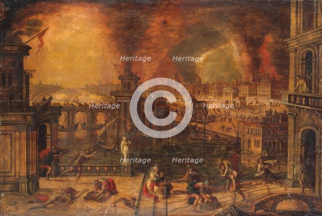 Fire of Troy, 1583. Creator: Kerstiaen de Keuninck.