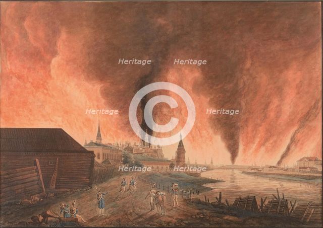 Fire of Moscow on 15th September 1812 (The French in Moscow), 1812.