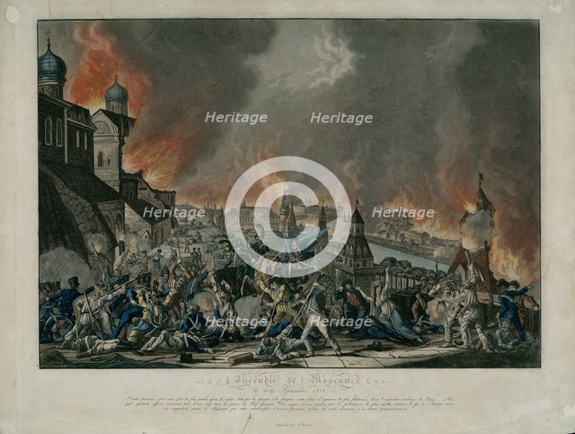 Fire of Moscow on 15th September 1812 (The French in Moscow).