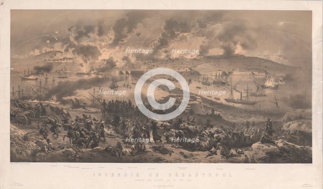 Fire of Sevastopol. Retreat of the Russians on the North Coast, 1855. Creator: Benoist, Philippe (1813-1885).