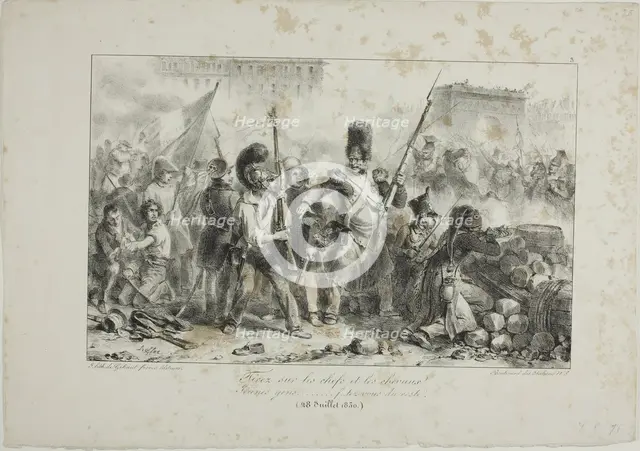 Fire on the Leaders and Cavalry..., 1830–31. Creator: Auguste Raffet.