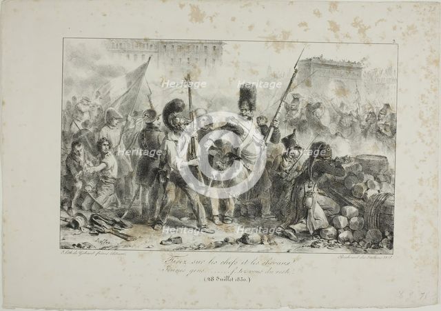 Fire on the Leaders and Cavalry..., 1830–31. Creator: Auguste Raffet.