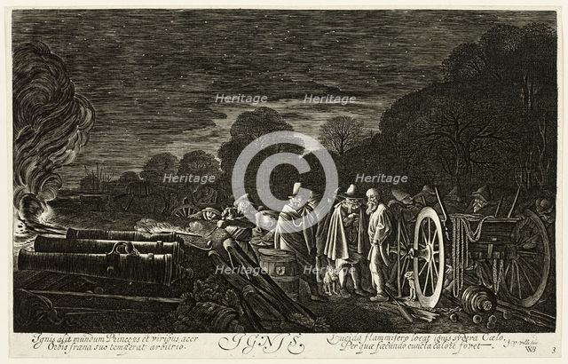 Fire, plate four from The Four Elements, 1622. Creator: Jan van de Velde II.