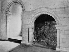 Fire-Place in the Banqueting Hall, Castle Hedingham, Essex (12th Cent.) 1927
