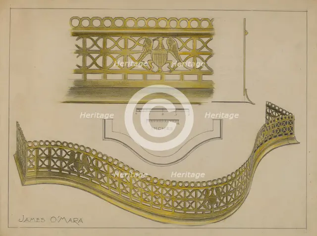 Fire Rail, c. 1936. Creator: James O'Mara.