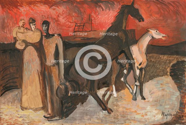 Fire - Refugees, 1938. Creator: Cyprian Majernik.