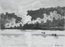 Fire Seen From East Lyme, Connecticut, 1900. Creator: Louis Michel Eilshemius