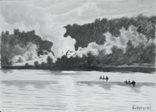 Fire Seen From East Lyme, Connecticut, 1900. Creator: Louis Michel Eilshemius