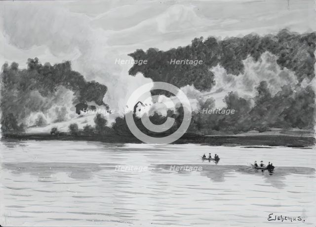 Fire Seen From East Lyme, Connecticut, 1900. Creator: Louis Michel Eilshemius.