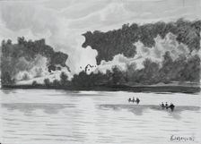 Fire Seen From East Lyme, Connecticut, 1900. Creator: Louis Michel Eilshemius